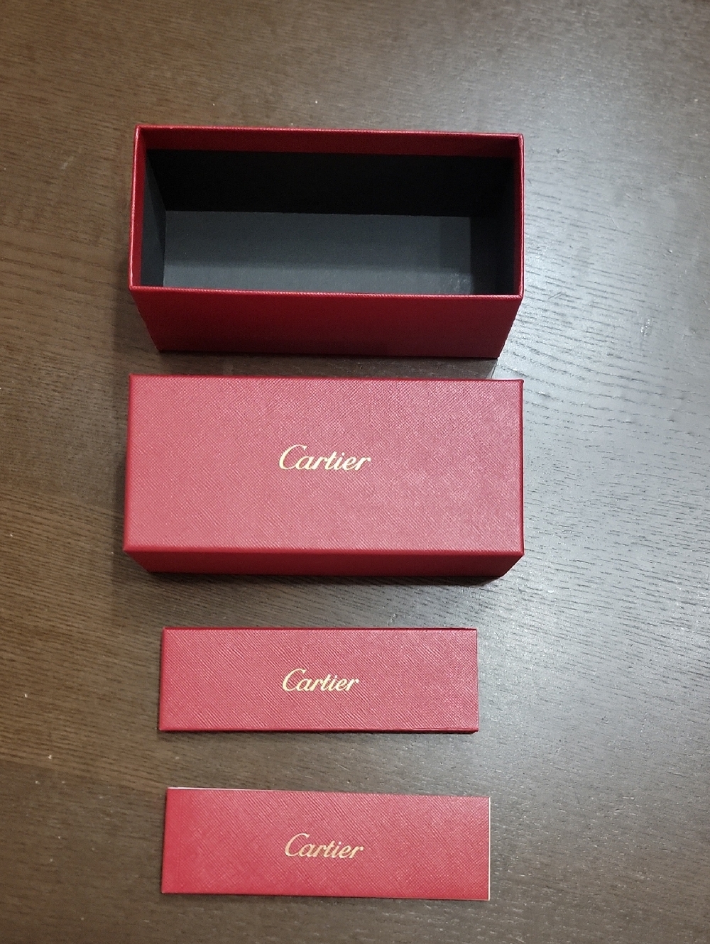 Cartier Red and Black Box Set with Gold Logo